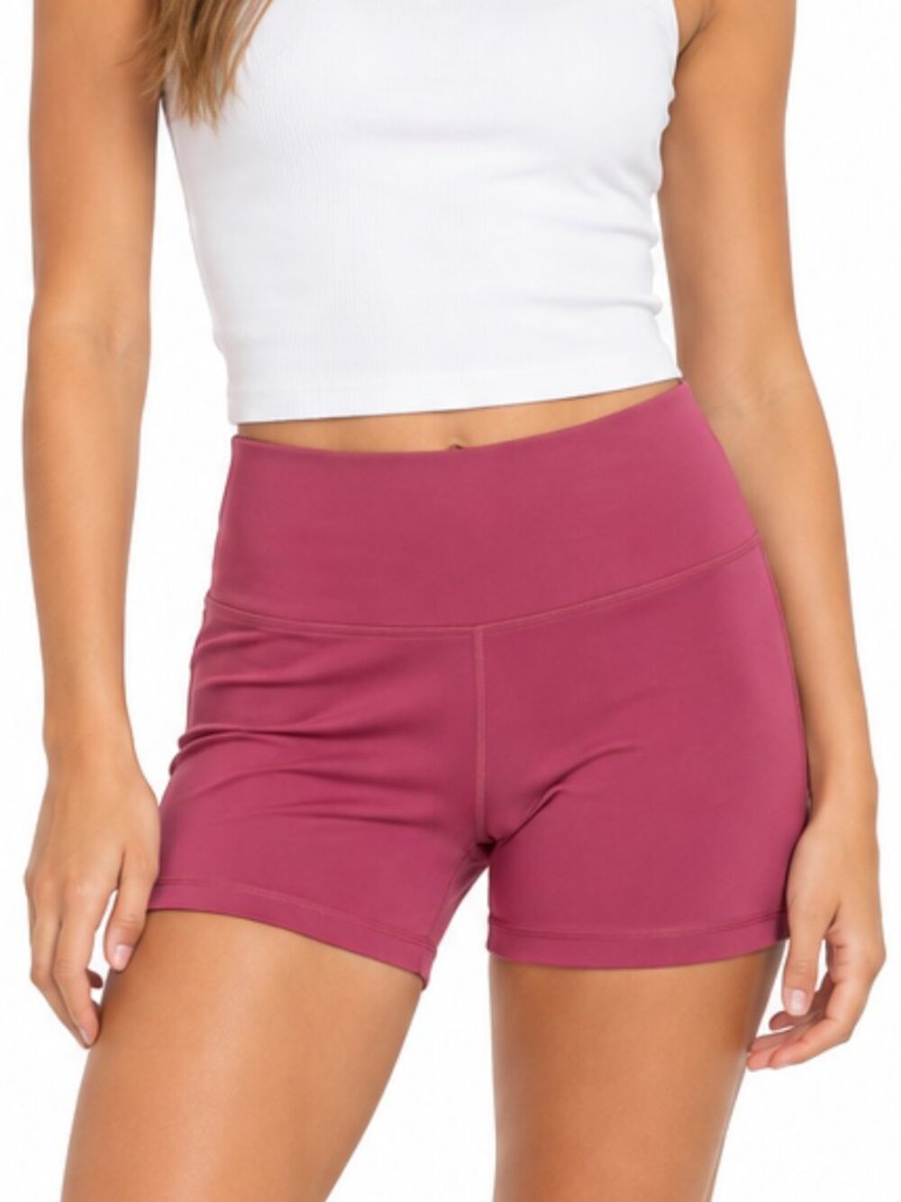 TNA TnAction High-Waisted Bike Shorts - Size S - Rose Pink